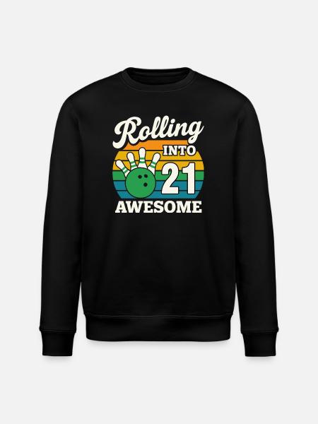 Bowling Snake Year 2021 T-Shirt Design - Stanley/Stella ROLLER Unisex Organic Sweatshirt - black