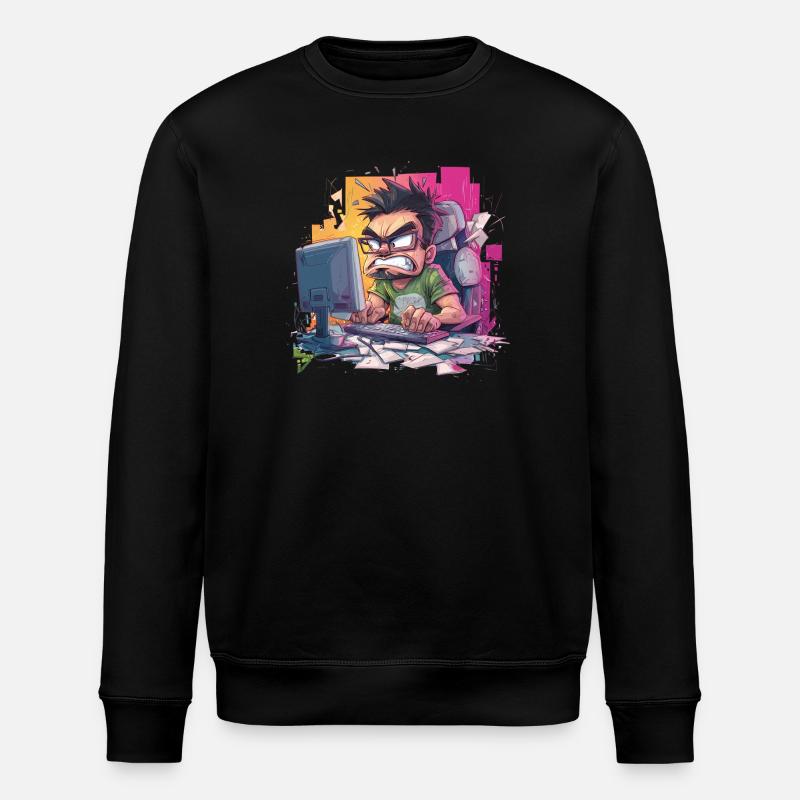 Gamer Rage – Wenn der Controller fliegt - Stanley/Stella Unisex Bio-Sweatshirt ROLLER - Schwarz