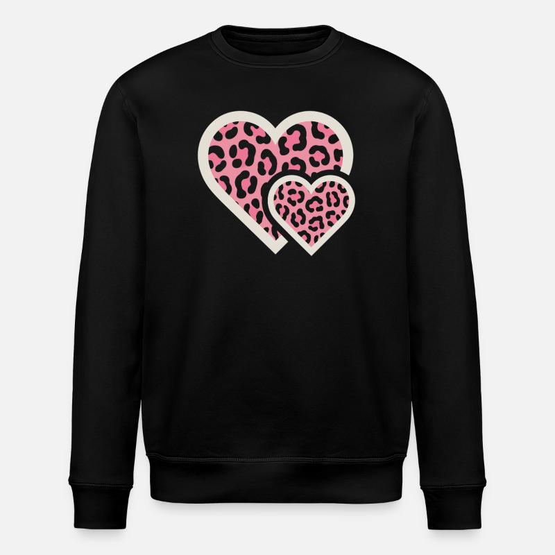 Leopardendesign mit pinkem Muster - Stanley/Stella Unisex Bio-Sweatshirt ROLLER - Schwarz
