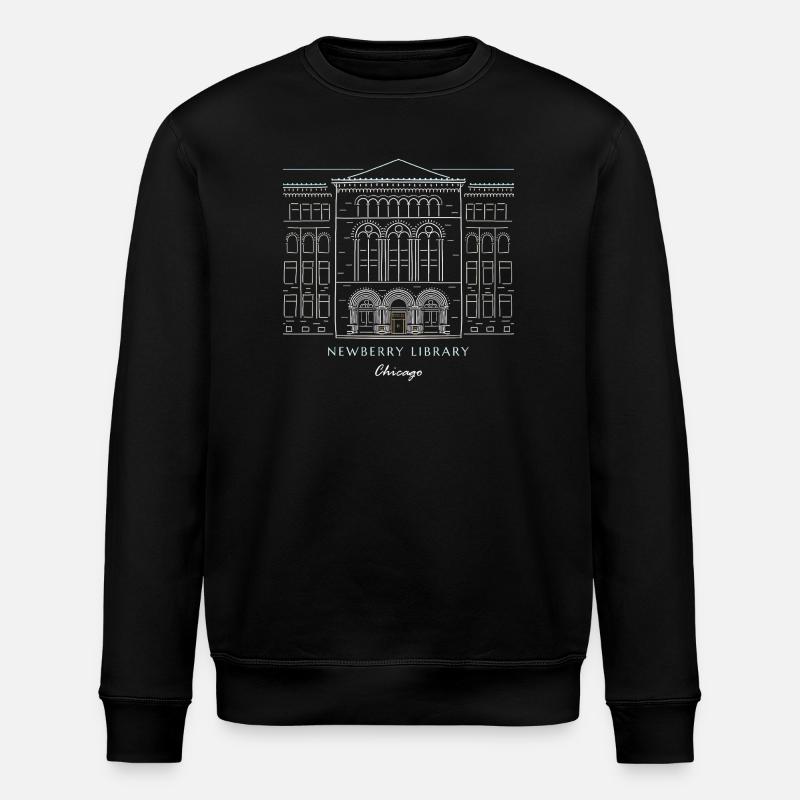 Historisches Chicago Bibliotheksdesign - Stanley/Stella Unisex Bio-Sweatshirt ROLLER - Schwarz