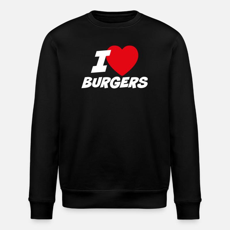 Ich liebe Burger - Stanley/Stella Unisex Bio-Sweatshirt ROLLER - Schwarz