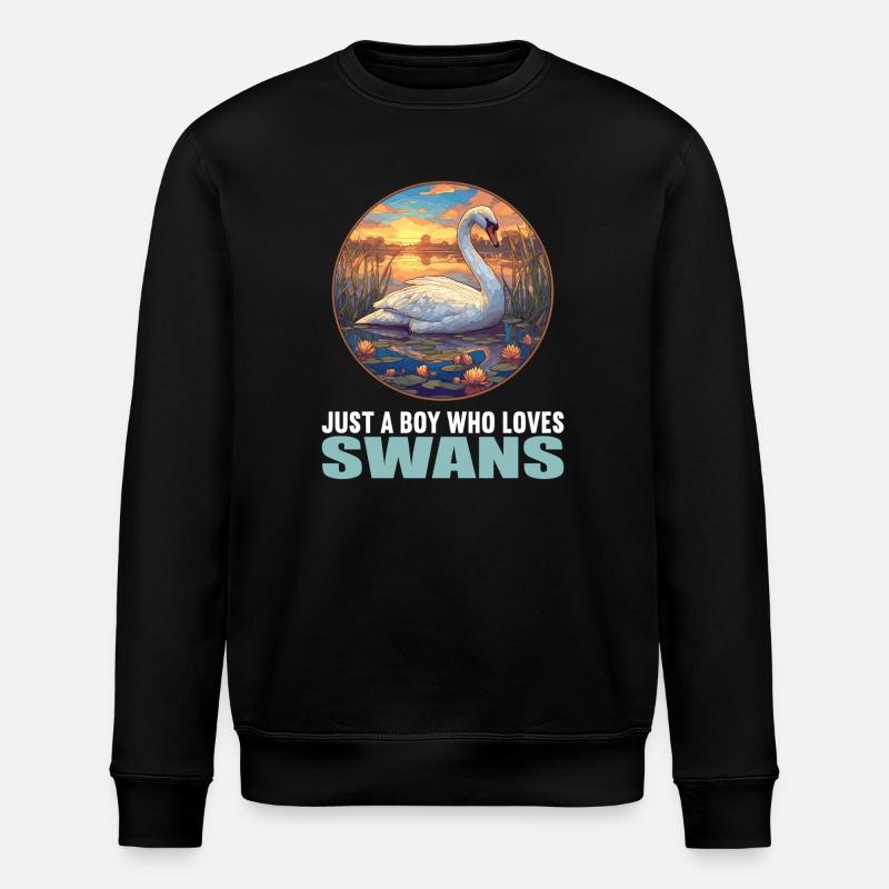 Swans Swan - Stanley/Stella ROLLER Unisex Organic Sweatshirt - black