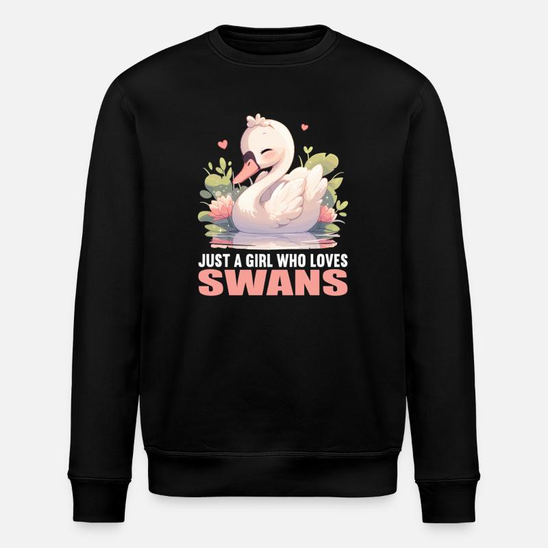 Schwäne Schwan - Stanley/Stella Unisex Bio-Sweatshirt ROLLER - Schwarz
