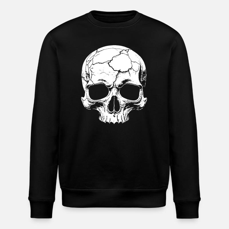 Abstract skull with cracks - Stanley/Stella ROLLER Unisex Organic Sweatshirt - black