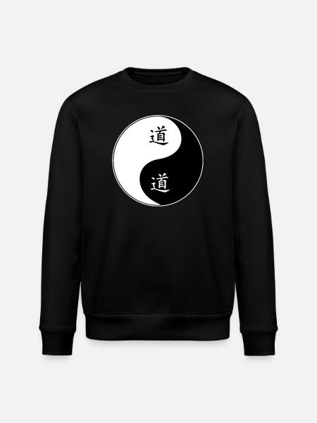 Yin Yang Symbol with Chinese Characters - Stanley/Stella ROLLER Unisex Organic Sweatshirt - black
