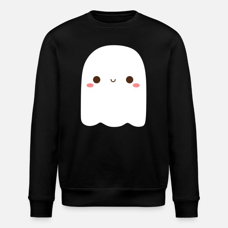 Playful Ghost Character Illustration - Stanley/Stella ROLLER Unisex Organic Sweatshirt - black
