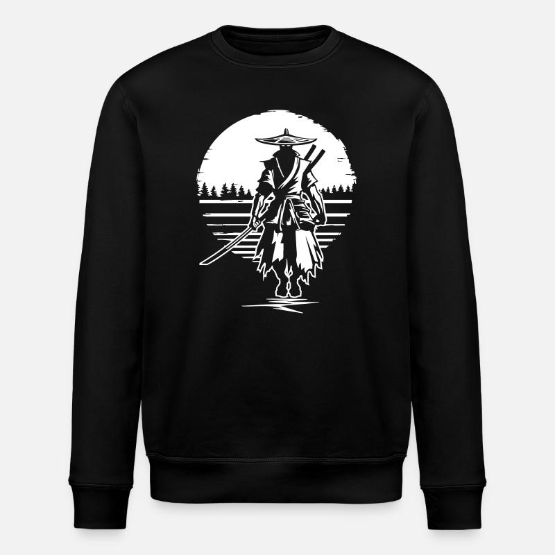 Samurai vor Sonnenuntergang - Stanley/Stella Unisex Bio-Sweatshirt ROLLER - Schwarz
