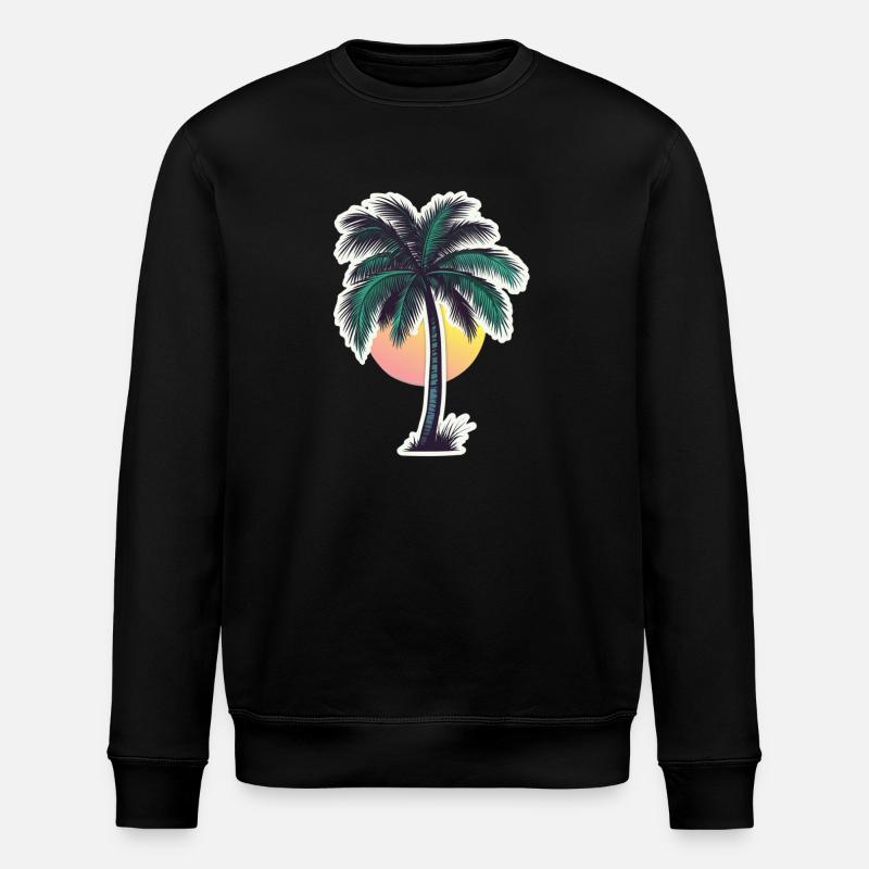 Palm tree - Stanley/Stella ROLLER Unisex Organic Sweatshirt - black