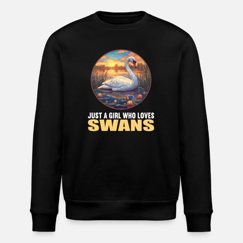 Swans Swan - Stanley/Stella ROLLER Unisex Organic Sweatshirt - black