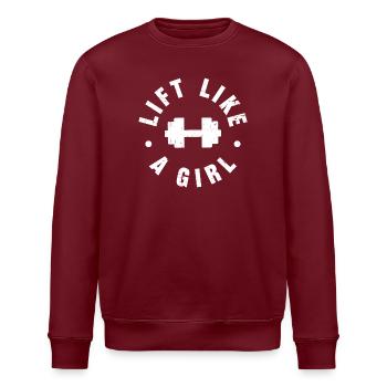 Soulever comme une fille - Sweat bio ROLLER Stanley/Stella Unisexe - bordeaux - Devant - Nik (191cm)
