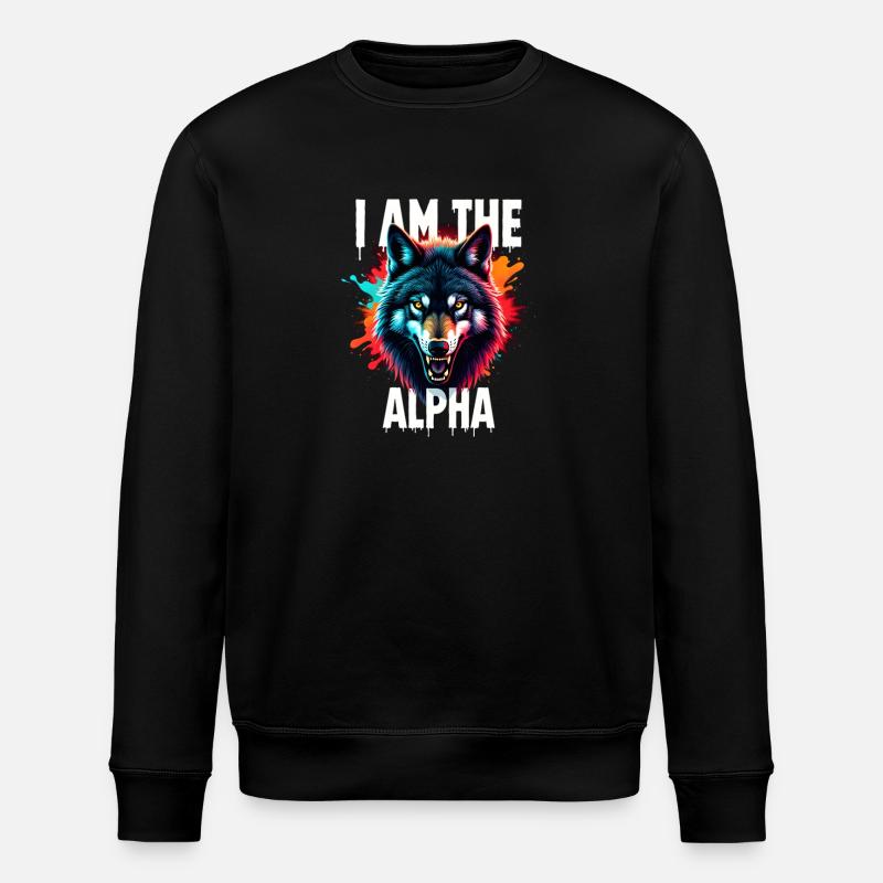 I am the Alpha Wolf - Stanley/Stella Unisex Bio-Sweatshirt ROLLER - Schwarz