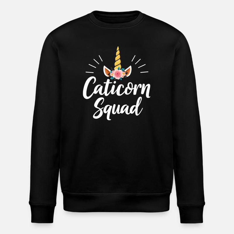 Caticorn Squad - Stanley/Stella ROLLER Unisex Organic Sweatshirt - black