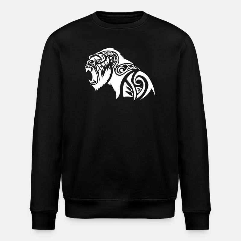 Gorilla Tribal Silverback Beast - Stanley/Stella ROLLER Unisex Organic Sweatshirt - black