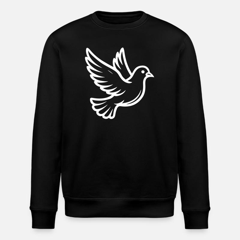 Friedenstaube Taube - Stanley/Stella Unisex Bio-Sweatshirt ROLLER - Schwarz