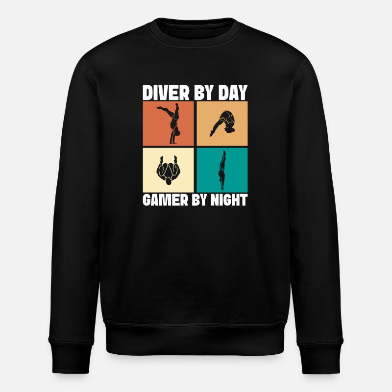 Kunstspringen Turmspringer Sprungbrett - Stanley/Stella Unisex Bio-Sweatshirt ROLLER - Schwarz