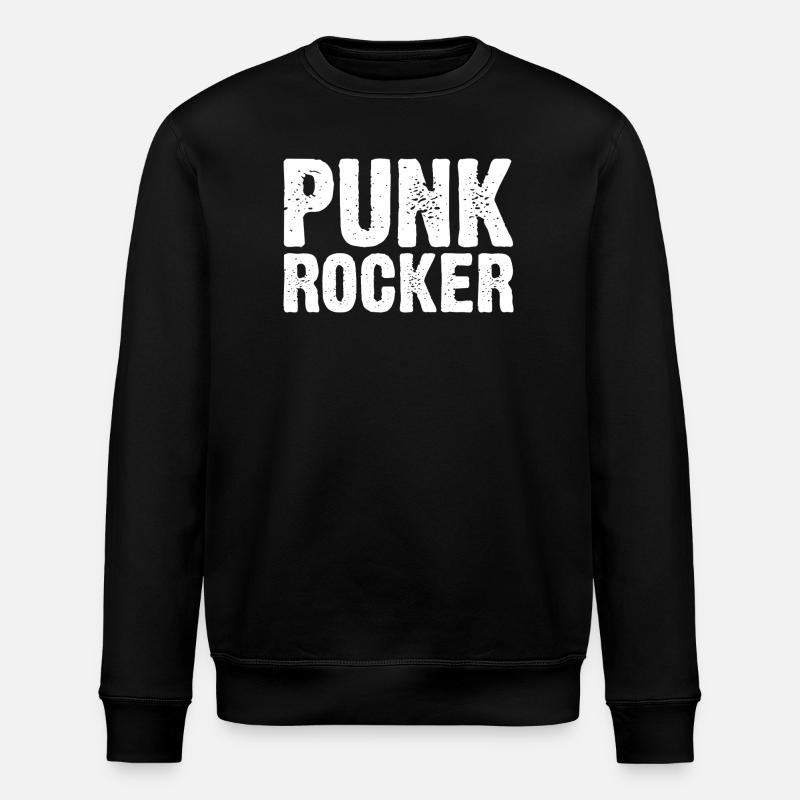 Mutiges Punkrock-Typografie-Design - Stanley/Stella Unisex Bio-Sweatshirt ROLLER - Schwarz
