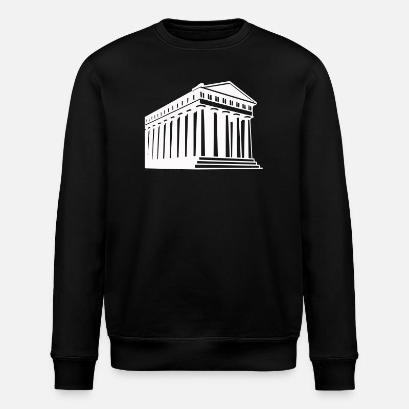 Antike griechische Tempelillustration - Stanley/Stella Unisex Bio-Sweatshirt ROLLER - Schwarz