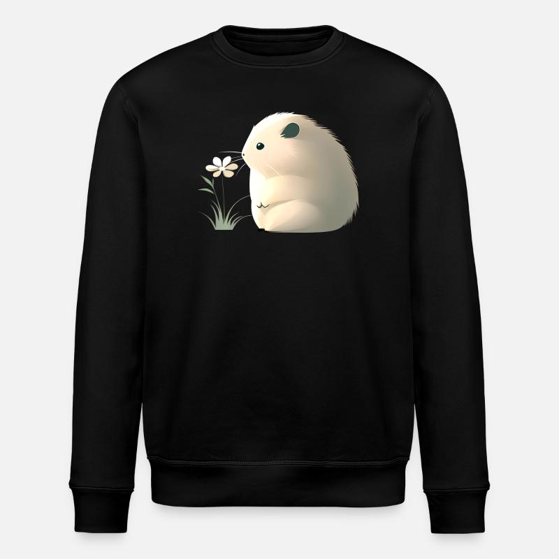 Mignon hamster avec fleur - Sweat bio ROLLER Stanley/Stella Unisexe - noir