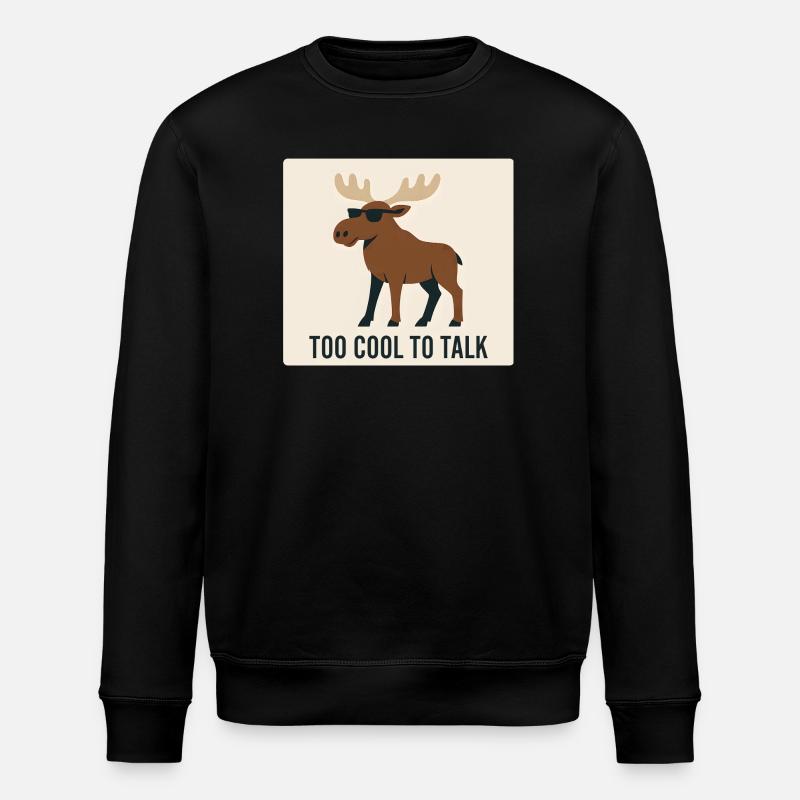 Cooler Elch mit Sonnenbrille und Text - Stanley/Stella Unisex Bio-Sweatshirt ROLLER - Schwarz
