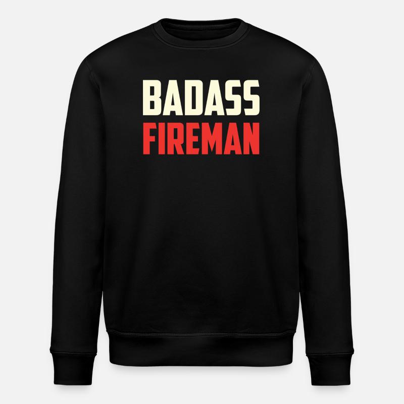 Combatant firefighter badass - Stanley/Stella ROLLER Unisex Organic Sweatshirt - black