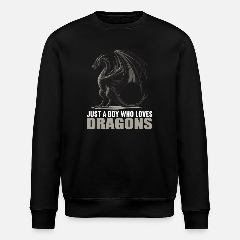 Drachen Drache - Stanley/Stella Unisex Bio-Sweatshirt ROLLER - Schwarz