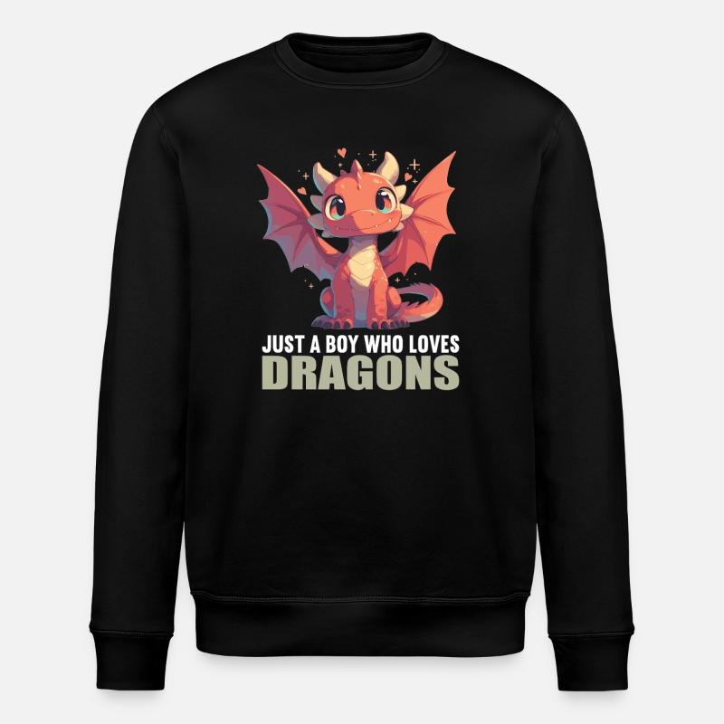 Drachen Drache - Stanley/Stella Unisex Bio-Sweatshirt ROLLER - Schwarz