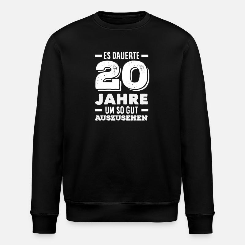 Funny 20th Birthday Gift - Stanley/Stella ROLLER Unisex Organic Sweatshirt - black