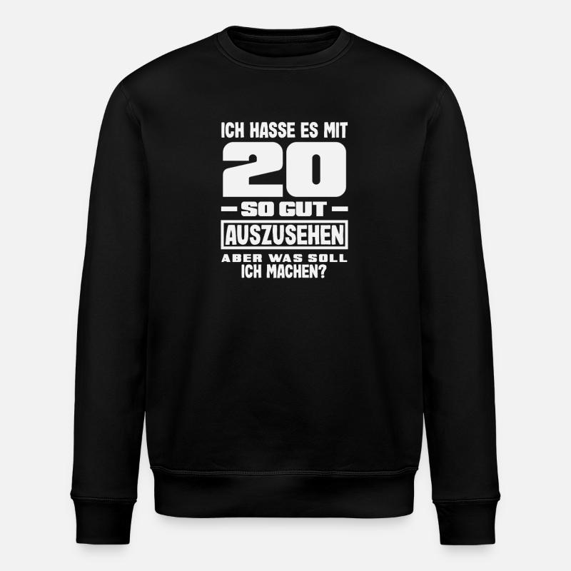 Funny 20th Birthday Gift - Stanley/Stella ROLLER Unisex Organic Sweatshirt - black