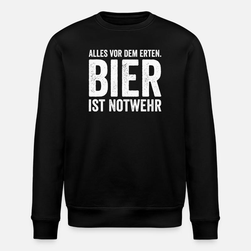 Beer is self-defense saying - Stanley/Stella ROLLER Unisex Organic Sweatshirt - black