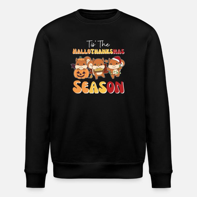 Tis' the Hallothanksmas Season Eichhörnchen - Stanley/Stella Unisex Bio-Sweatshirt ROLLER - Schwarz