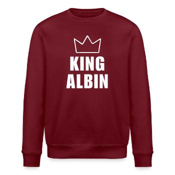 Albin King Crown Fathers Day T Shirt Men - Stanley/Stella ROLLER Unisex Organic Sweatshirt - burgundy - Front - Nik (191cm)