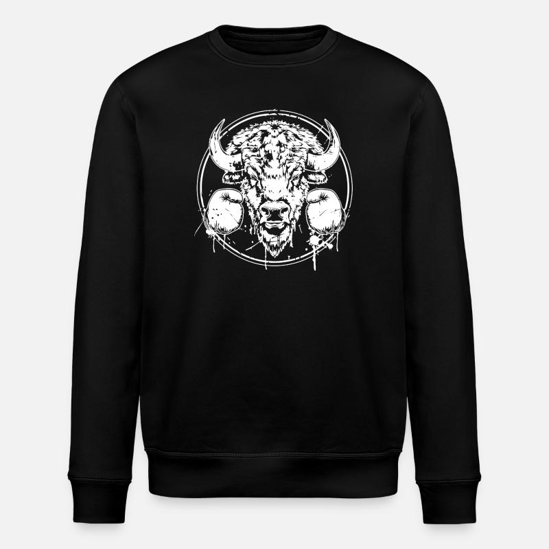 Bison Boxer Boxen MMA - Stanley/Stella Unisex Bio-Sweatshirt ROLLER - Schwarz