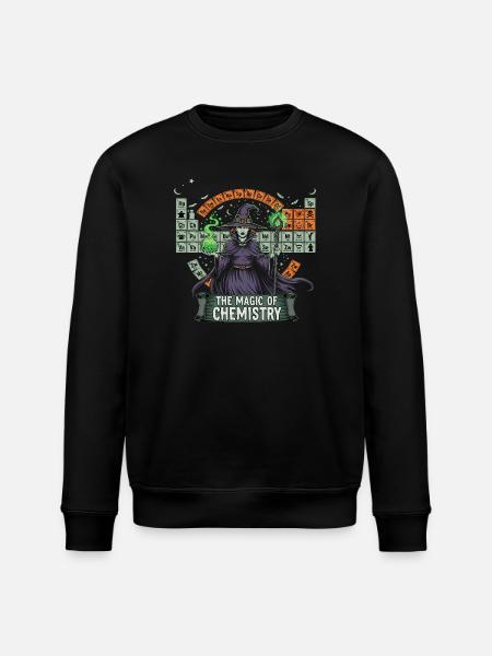 Witch with Potions and Periodic Table - Stanley/Stella ROLLER Unisex Organic Sweatshirt - black