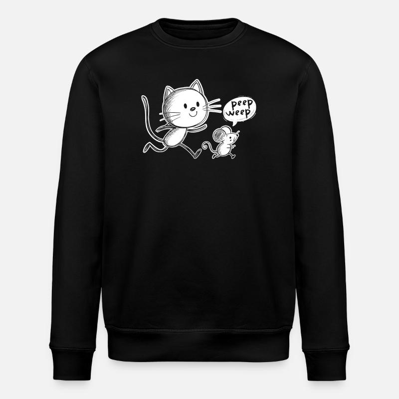 Cat and Mouse - Stanley/Stella ROLLER Unisex Organic Sweatshirt - black