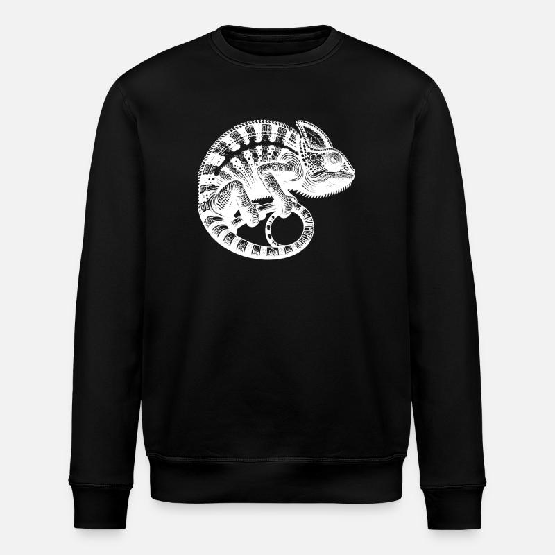 Jungle Reptile Chameleon Tattoo - Stanley/Stella ROLLER Unisex Organic Sweatshirt - black