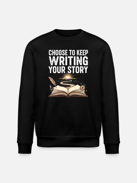 Inspirational Sunset and Open Book Design - Stanley/Stella ROLLER Unisex Organic Sweatshirt - black