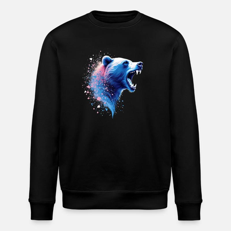 Roaring Bear Head Wilderness Energy - Stanley/Stella ROLLER Unisex Organic Sweatshirt - black