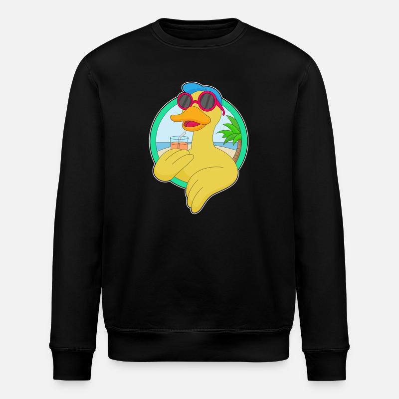Duck Beach Drink Summer - Stanley/Stella ROLLER Unisex Organic Sweatshirt - black