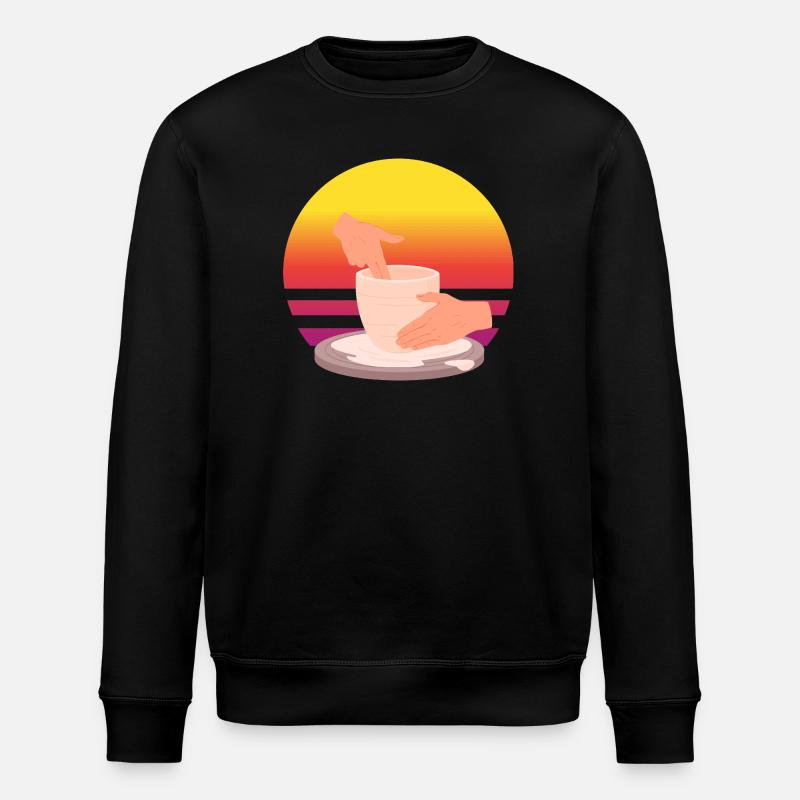 Passion céramique Coucher de soleil - Sweat bio ROLLER Stanley/Stella Unisexe - noir