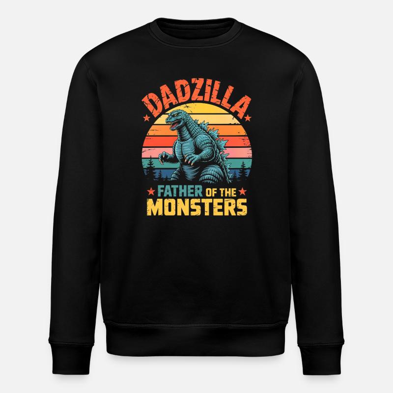Dadzilla Père Des Monstres Rétro - Sweat bio ROLLER Stanley/Stella Unisexe - noir