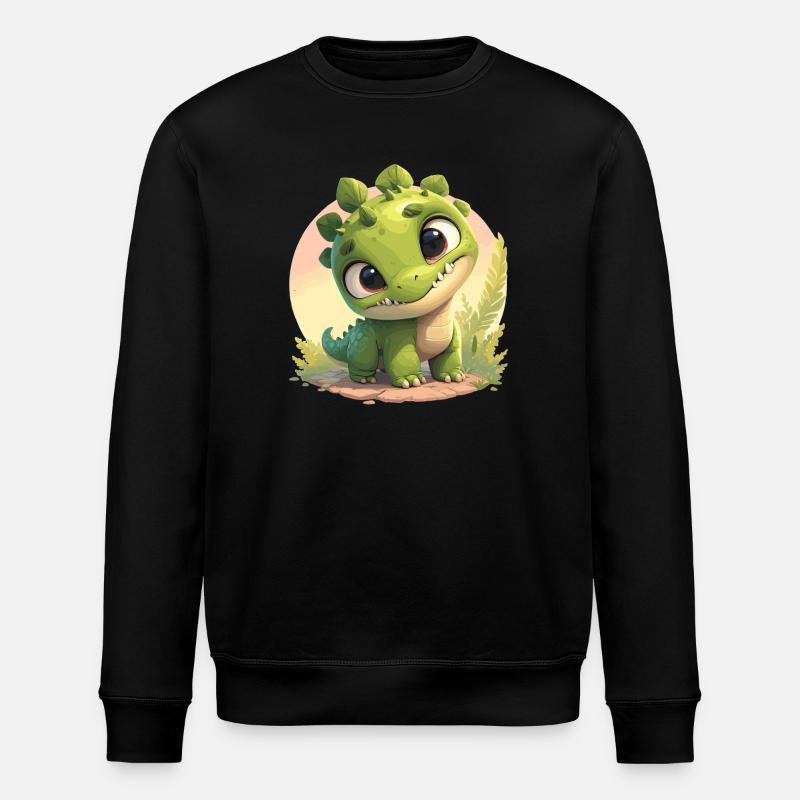 Dino Saurier Dinosaurier - Stanley/Stella Unisex Bio-Sweatshirt ROLLER - Schwarz
