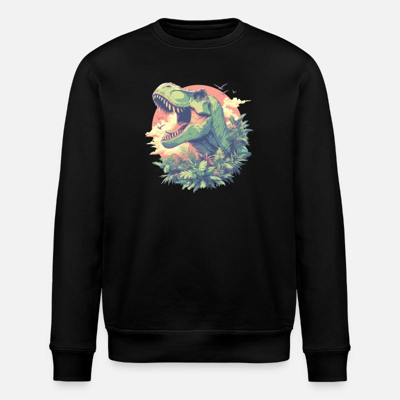 Dino Saurier Dinosaurier - Stanley/Stella Unisex Bio-Sweatshirt ROLLER - Schwarz