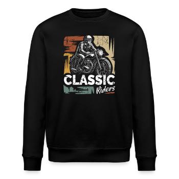 Classic Riders Vintage Motorrad Design - Stanley/Stella Unisex Bio-Sweatshirt ROLLER - Schwarz - Vorne - Nik (191cm)