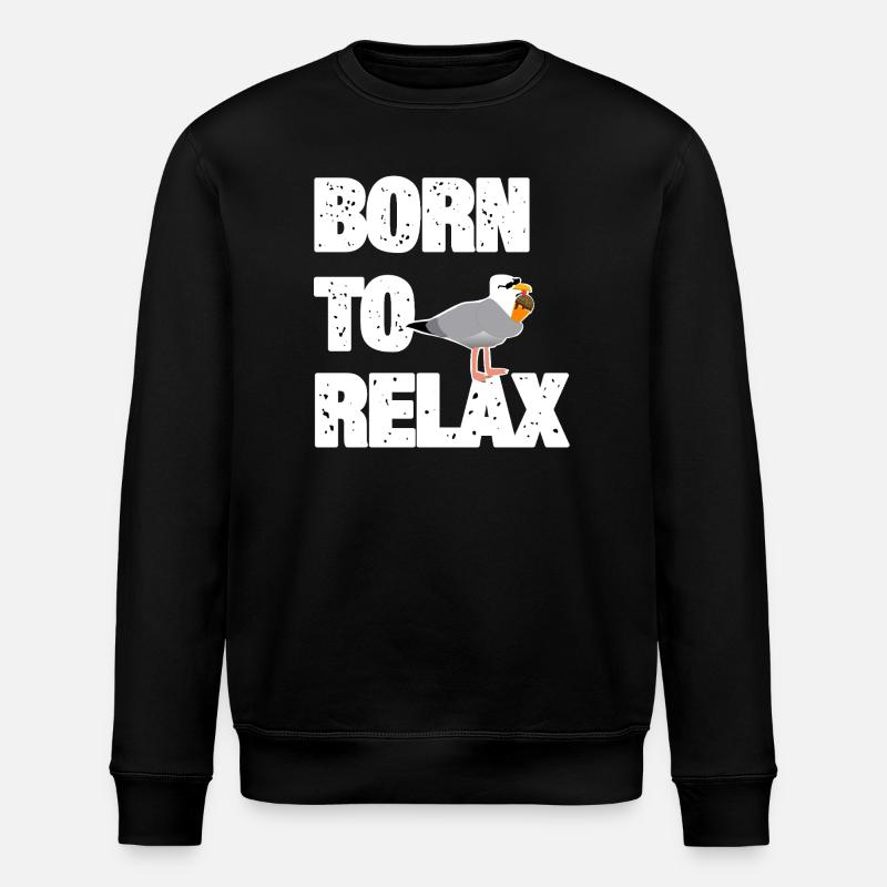 Born to Relax Möwe - Stanley/Stella Unisex Bio-Sweatshirt ROLLER - Schwarz
