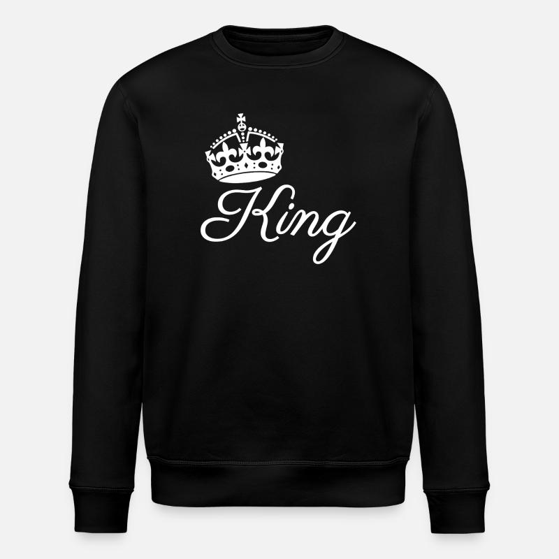 Königliche Krone mit Königstext-Design - Stanley/Stella Unisex Bio-Sweatshirt ROLLER - Schwarz