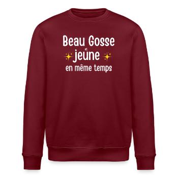 schön und jung zugleich - Stanley/Stella Unisex Bio-Sweatshirt ROLLER - Burgunderrot - Vorne - Nik (191cm)