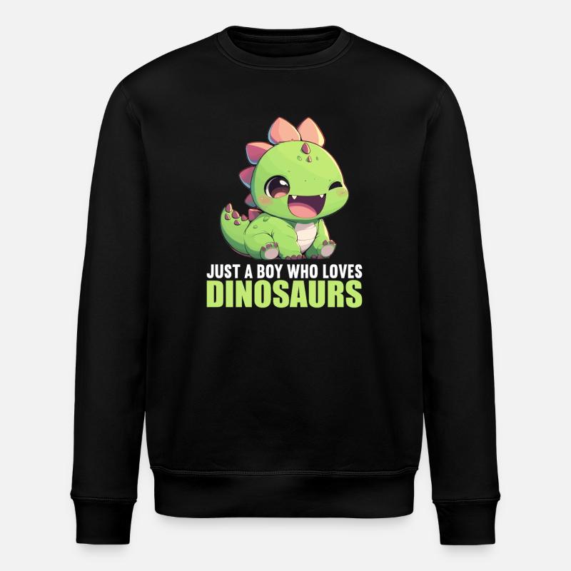 Dino Saurier Dinosaurier - Stanley/Stella Unisex Bio-Sweatshirt ROLLER - Schwarz