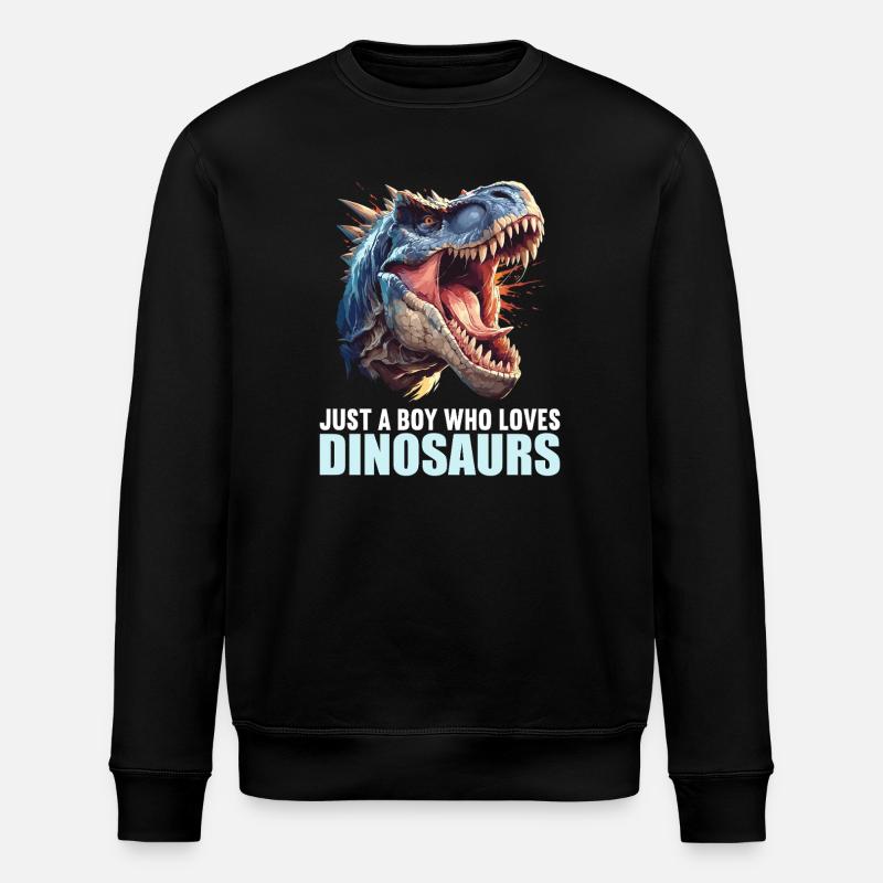 Dino Saurier Dinosaurier - Stanley/Stella Unisex Bio-Sweatshirt ROLLER - Schwarz