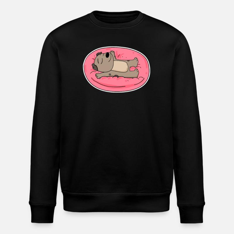 Cute dog lying down - Stanley/Stella ROLLER Unisex Organic Sweatshirt - black