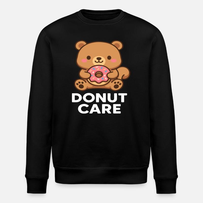Kuscheller Bär mit Donut-Accessoire - Stanley/Stella Unisex Bio-Sweatshirt ROLLER - Schwarz